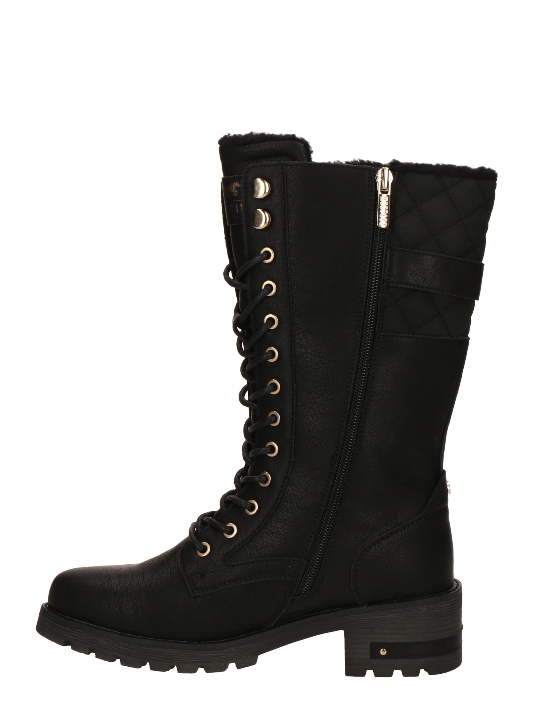 MUSTANG Šněrovací boty černá