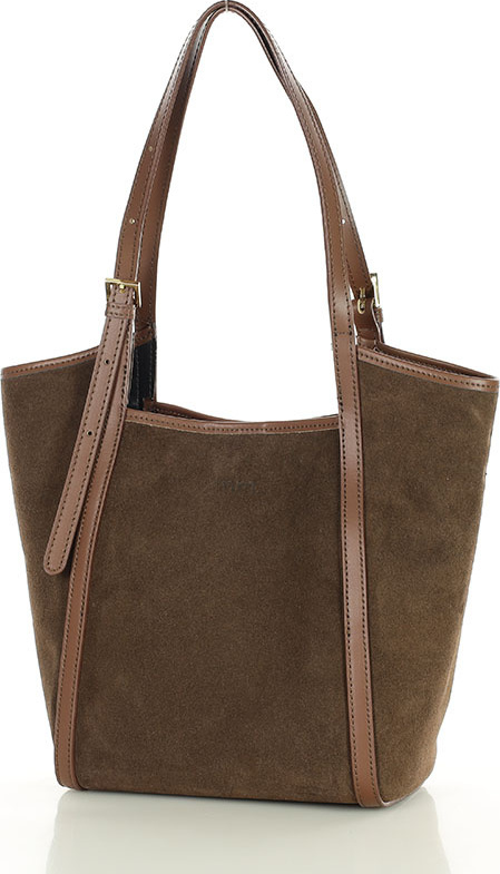 MARCO MAZZINI Hnědá prostorná kožená shopper kabelka