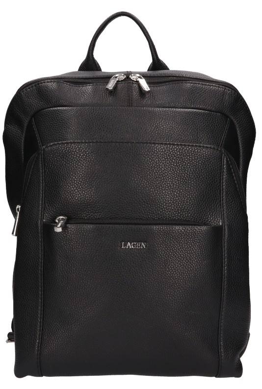 Lagen unisex kožený batoh černý