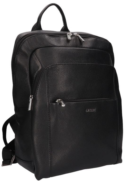 Lagen unisex kožený batoh černý