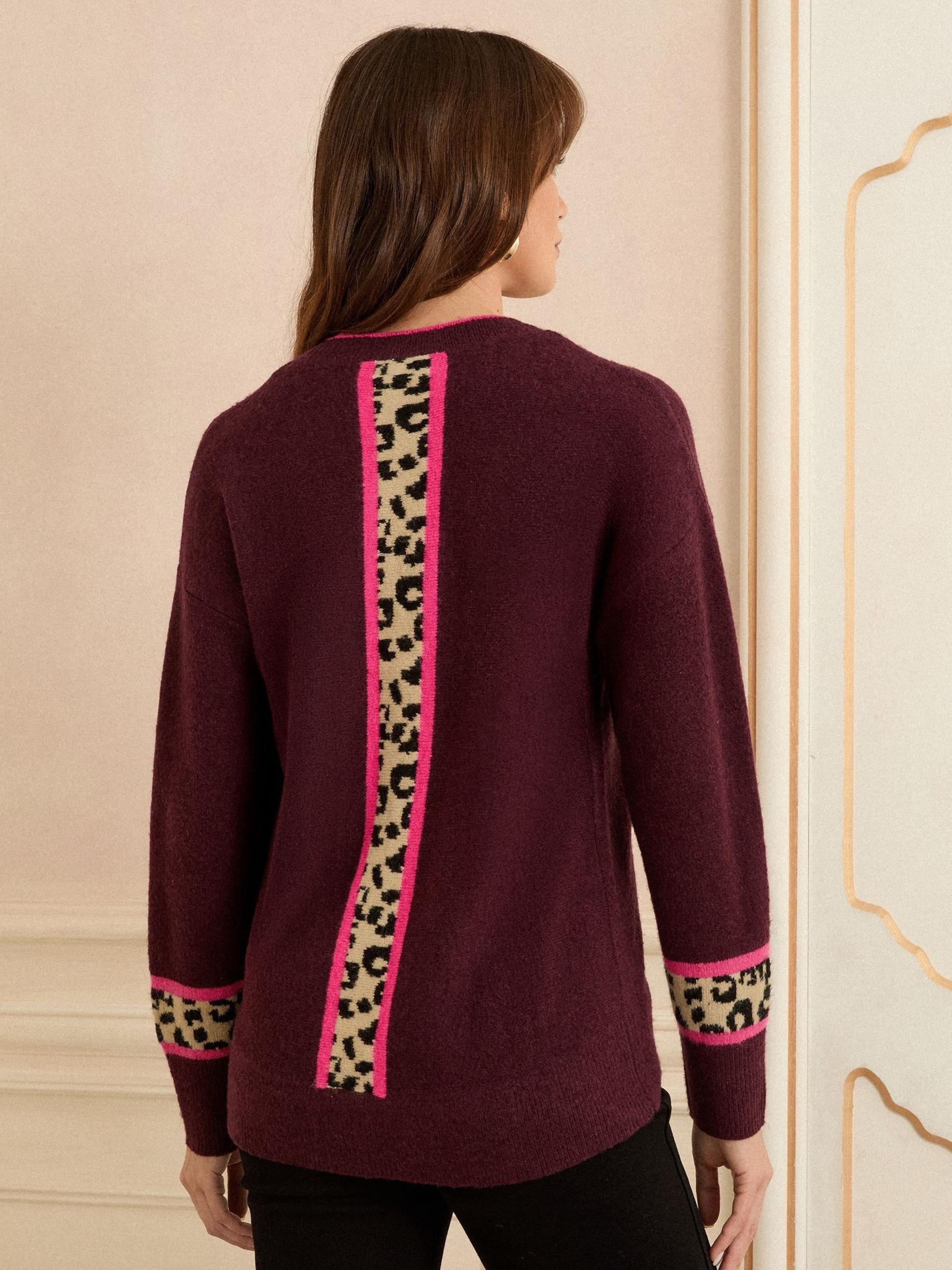 love & roses Svetr béžová / hnědá / švestková / pink