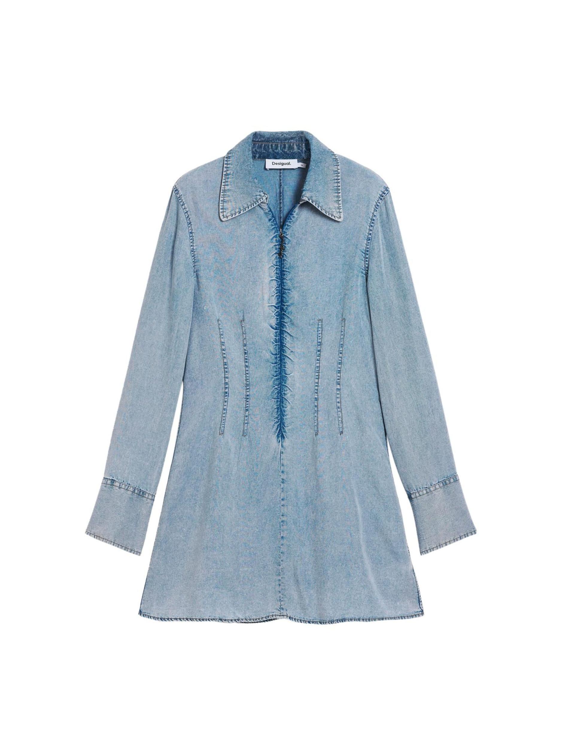 Desigual Košilové šaty modrá džínovina