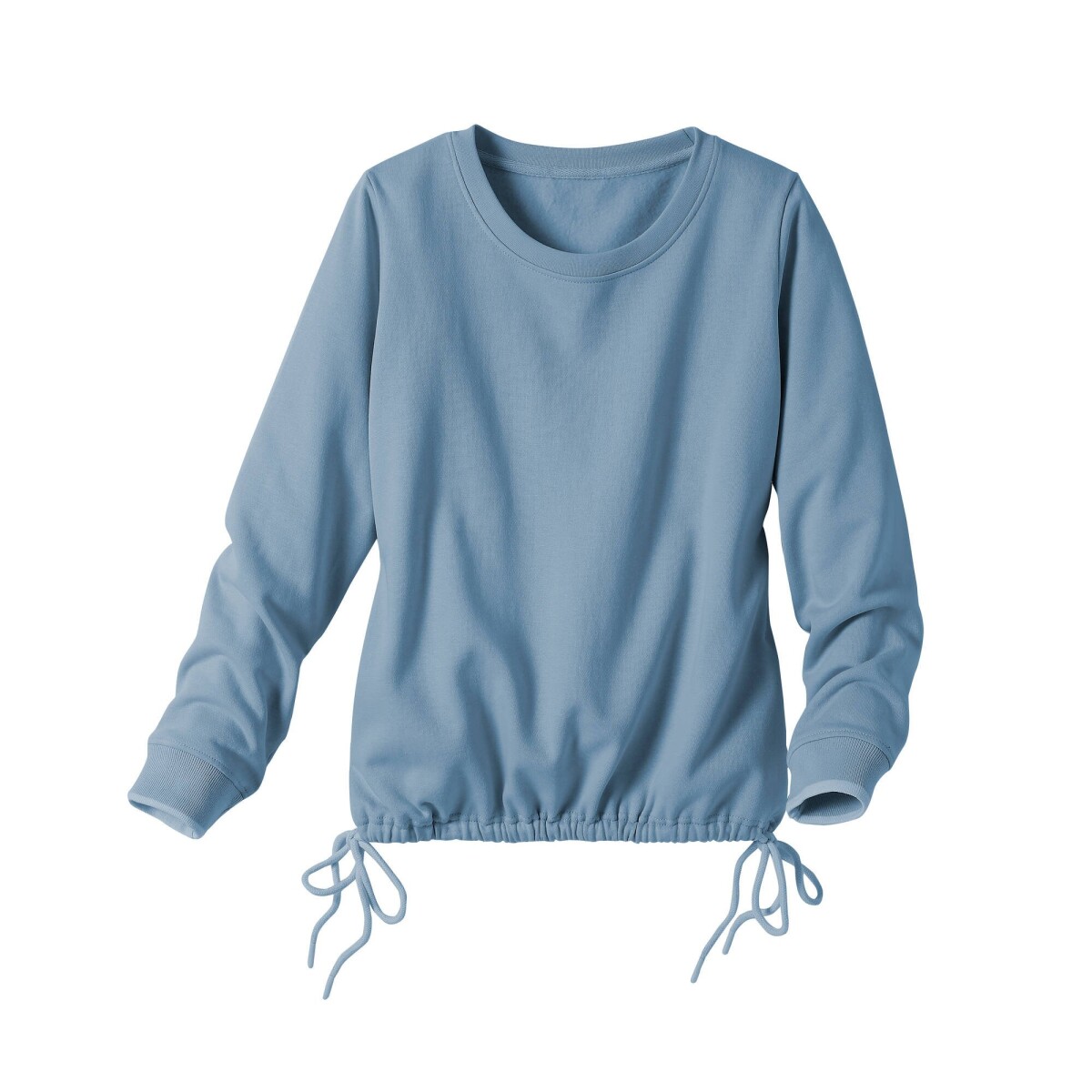 Blancheporte Moltonová mikina se šňůrkou na stažení modrá džínová