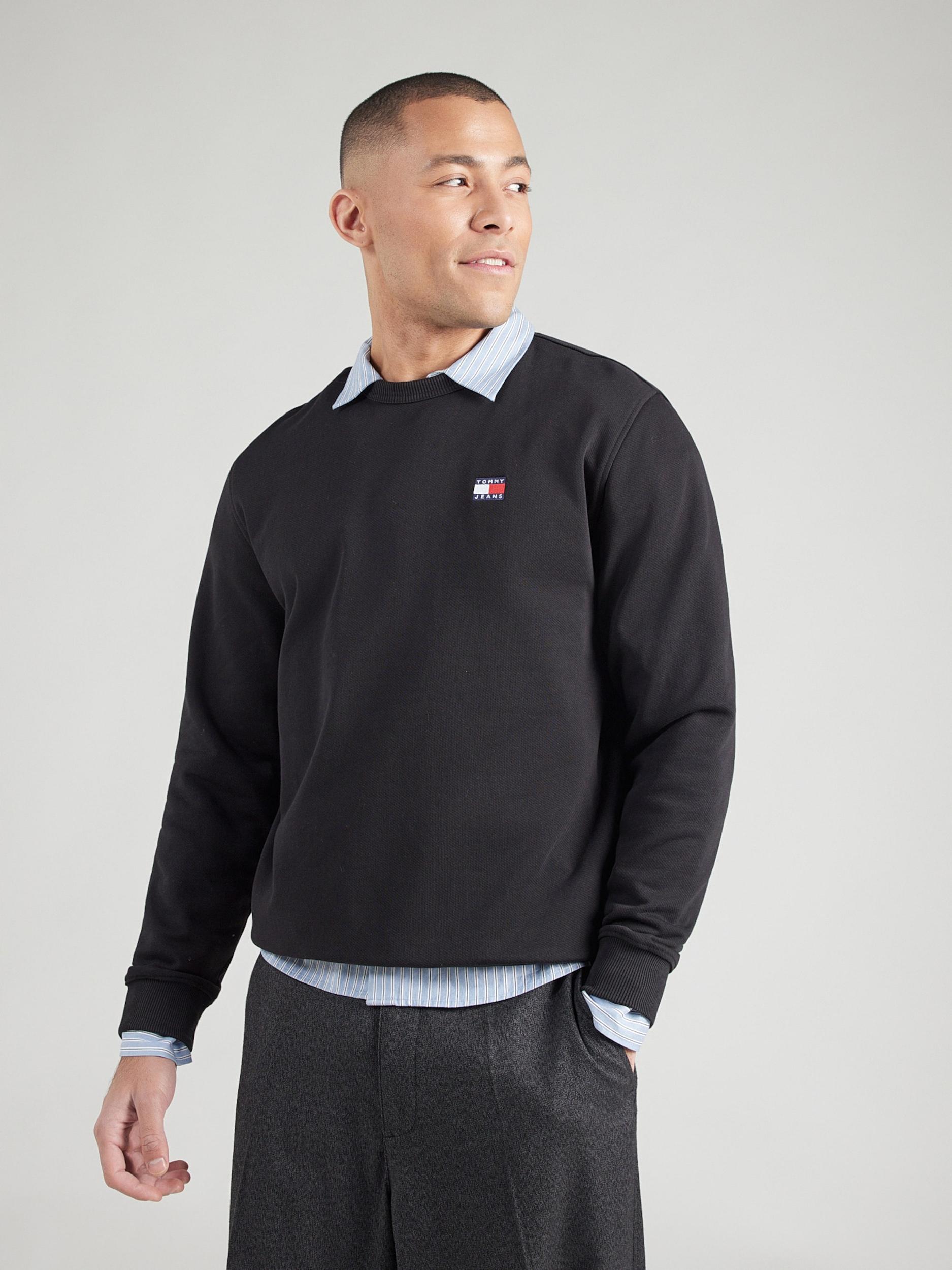 Tommy Jeans Mikina námořnická modř / jasně červená / černá / bílá