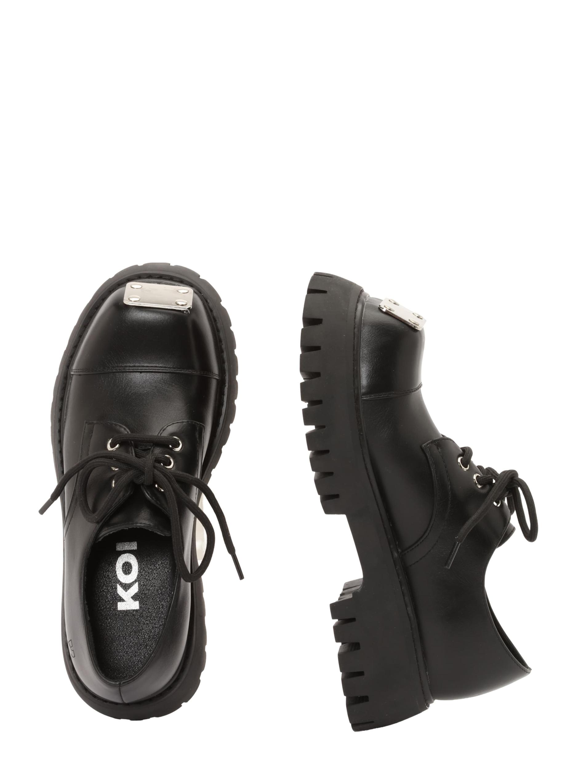 Koi Footwear Šněrovací boty 'Gehrman' černá / stříbrná
