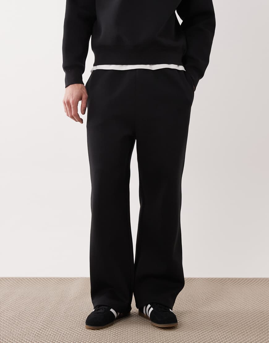 ARKET mix and match straight leg jogger in black in scuba-style fabric