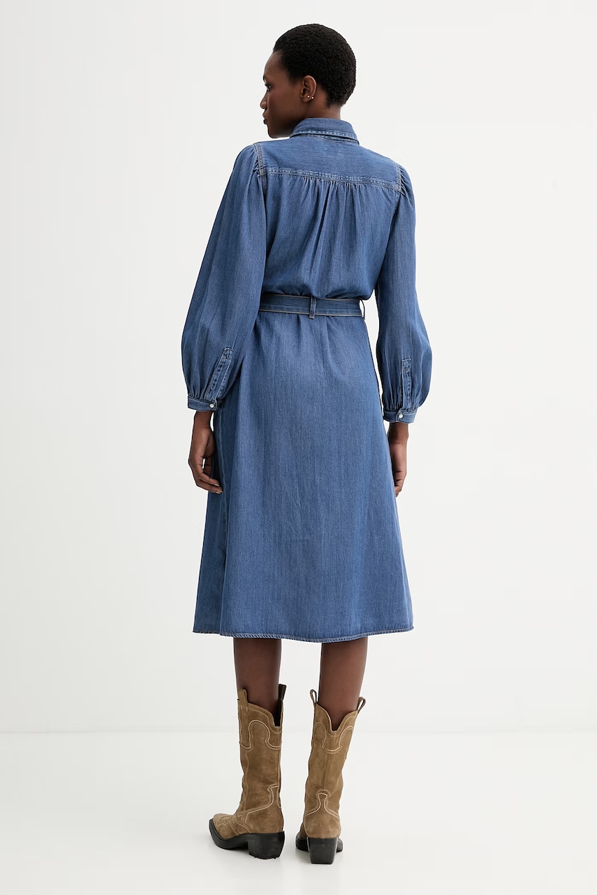 Džínové šaty Levi's JOURNEY LS MAXI