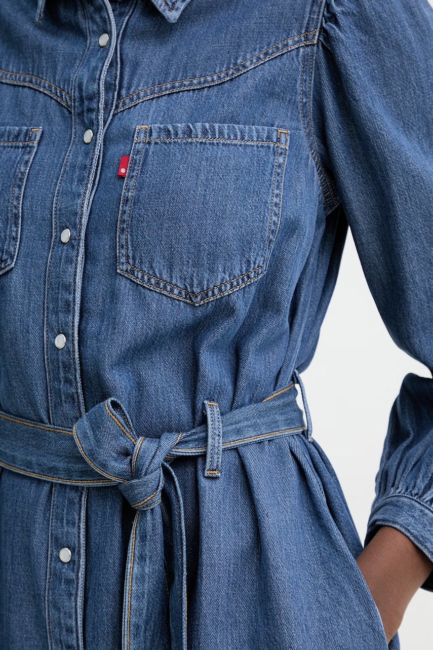 Džínové šaty Levi's JOURNEY LS MAXI