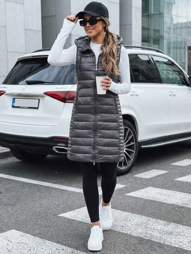 Dámská prošívaná vesta s kapucí Dstreet TY5254