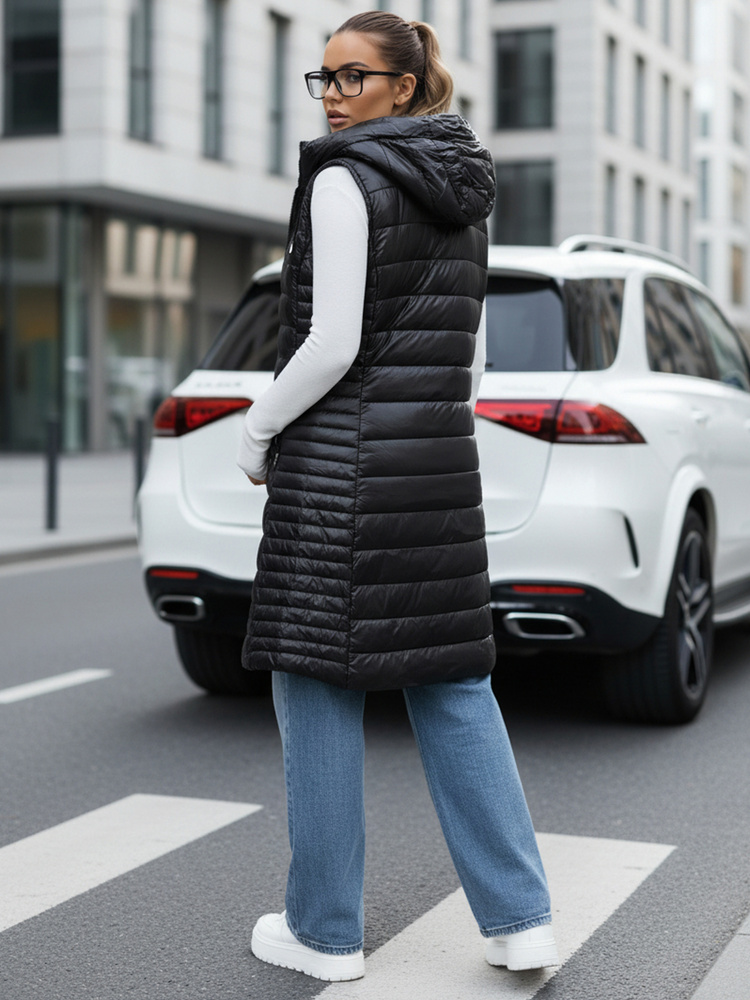 Dámská prošívaná vesta s kapucí Dstreet TY5254