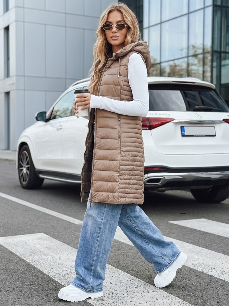 Dámská prošívaná vesta s kapucí Dstreet TY5254