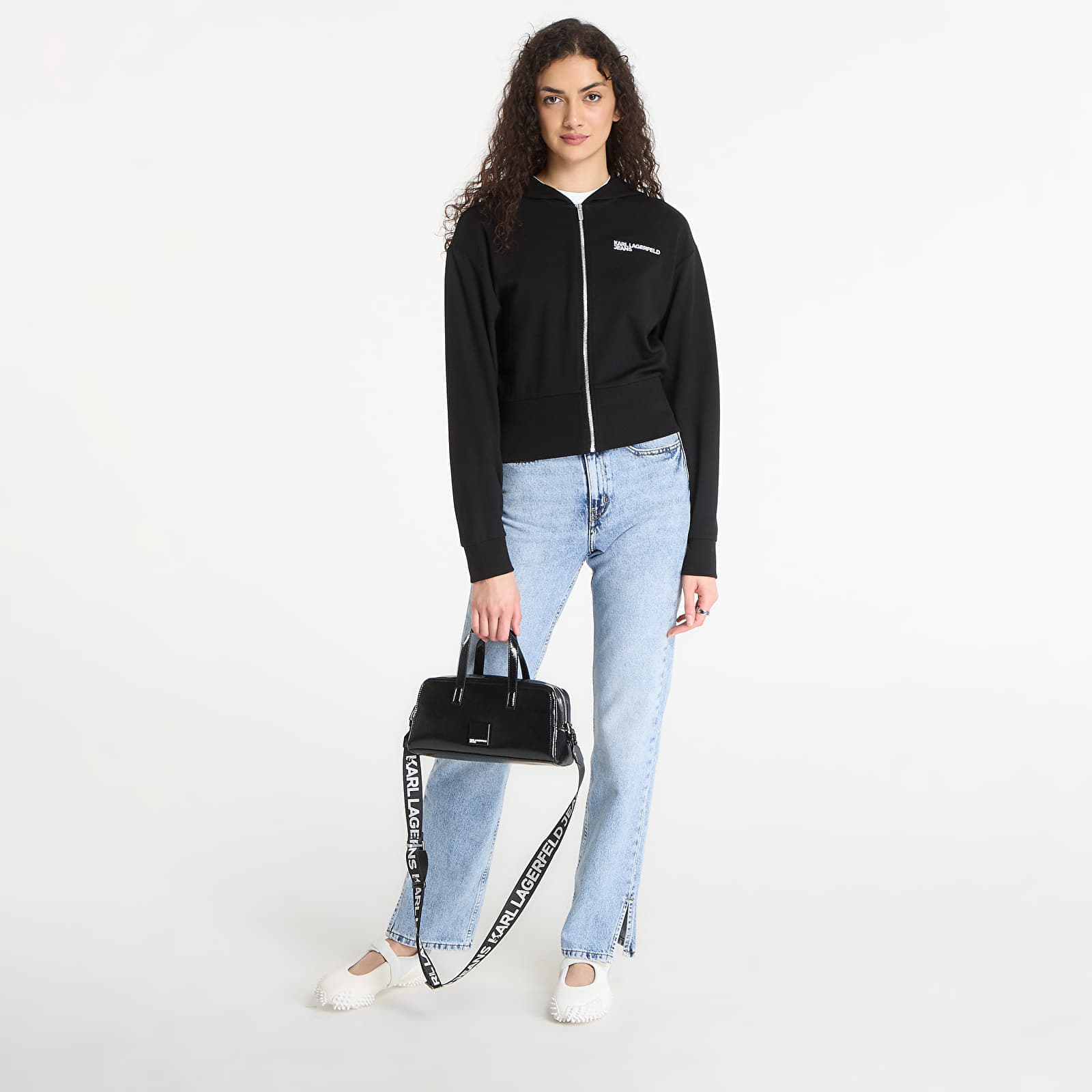 Mikina Karl Lagerfeld Jeans Milano Hoodie Black M