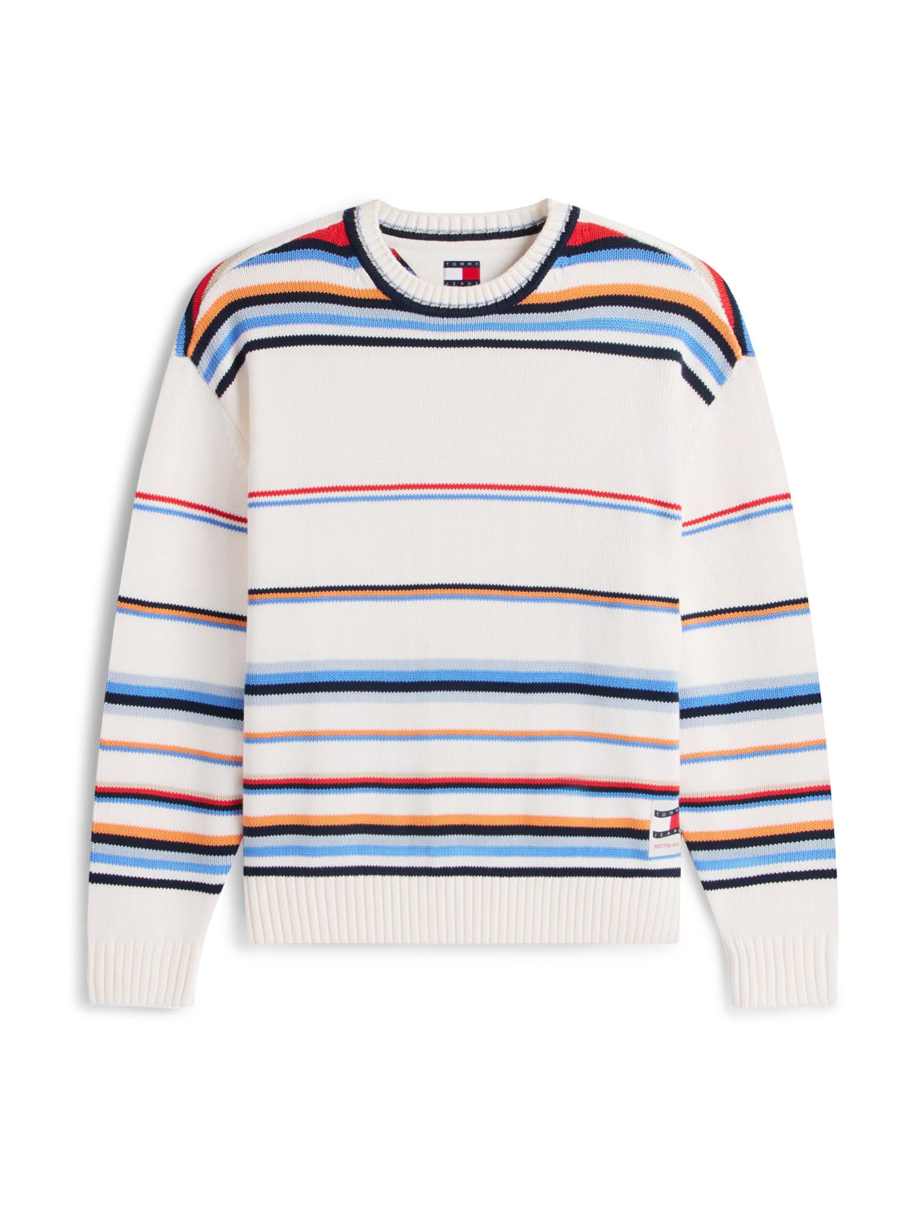 Tommy Jeans Mikina světlemodrá / žlutá / červená / bílá