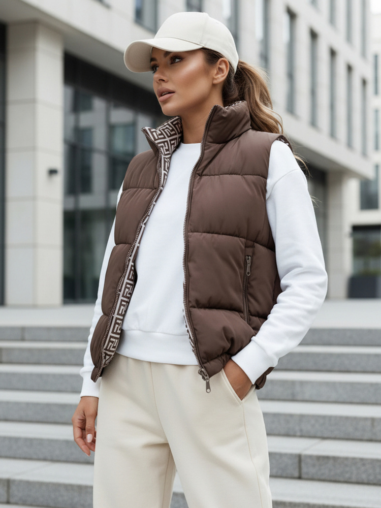 Dámská prošívaná vesta URBANELLE béžová Dstreet TY4970