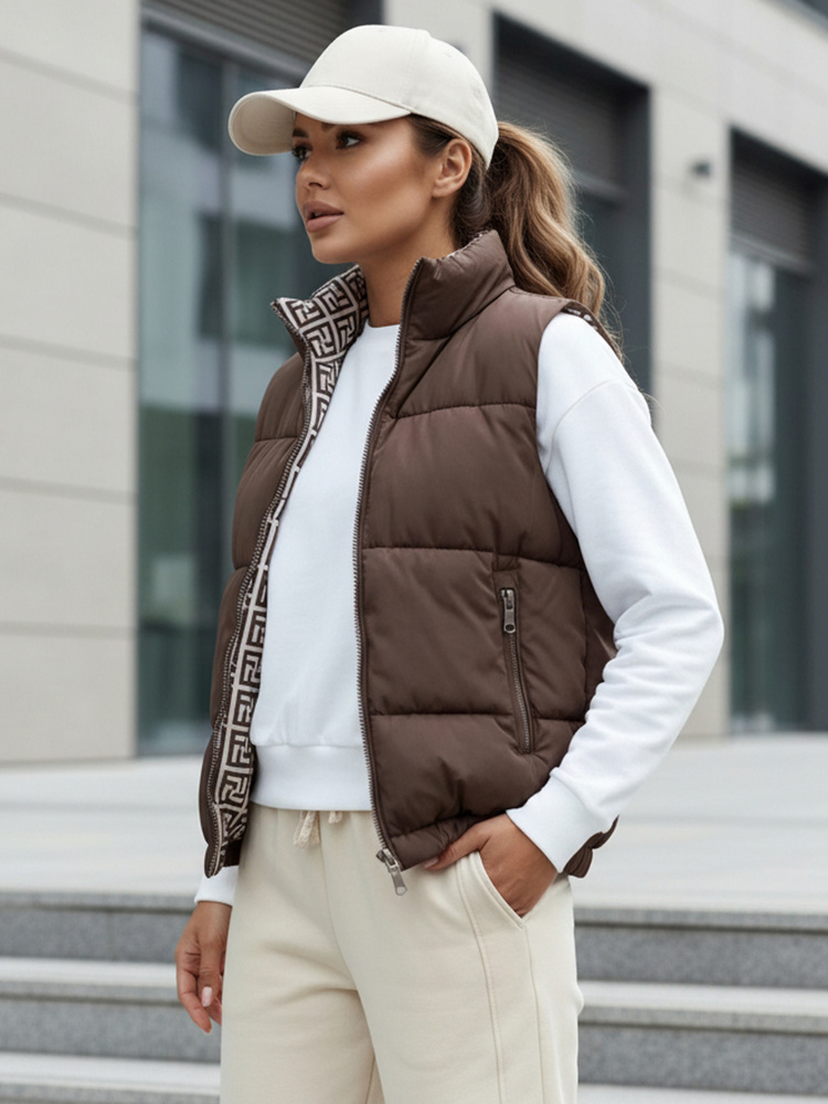 Dámská prošívaná vesta URBANELLE béžová Dstreet TY4970