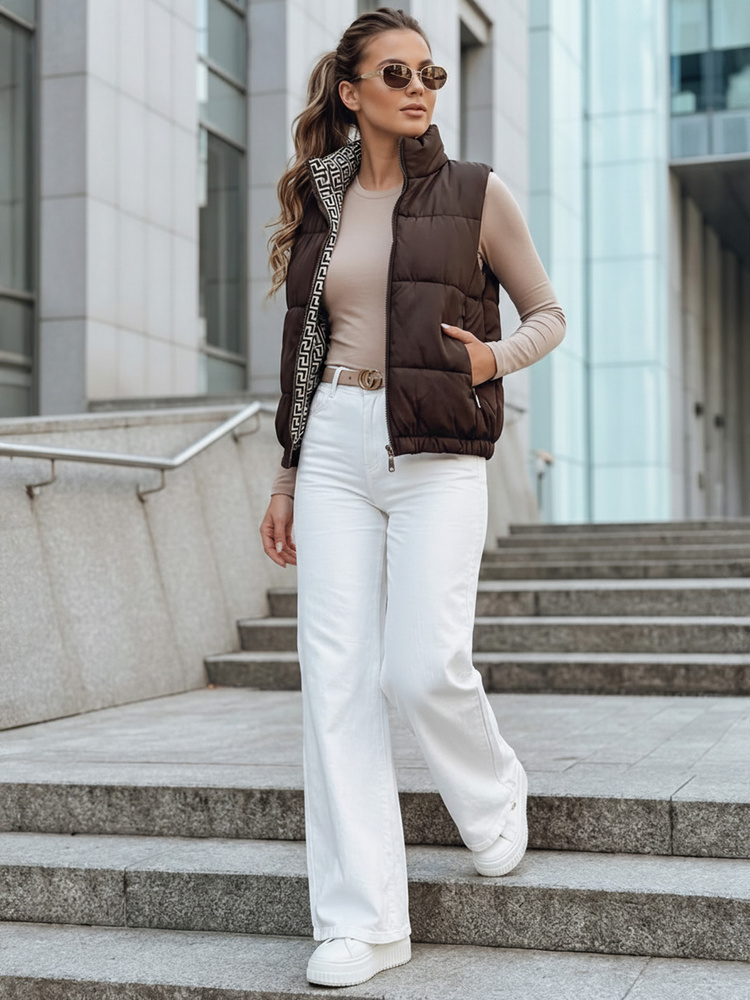 Dámská prošívaná vesta URBANELLE béžová Dstreet TY4970