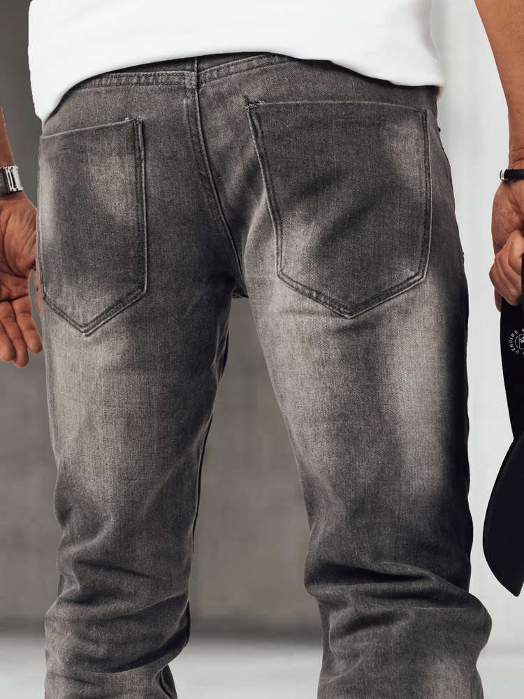 BASIC Šedé džínové kalhoty Šedá