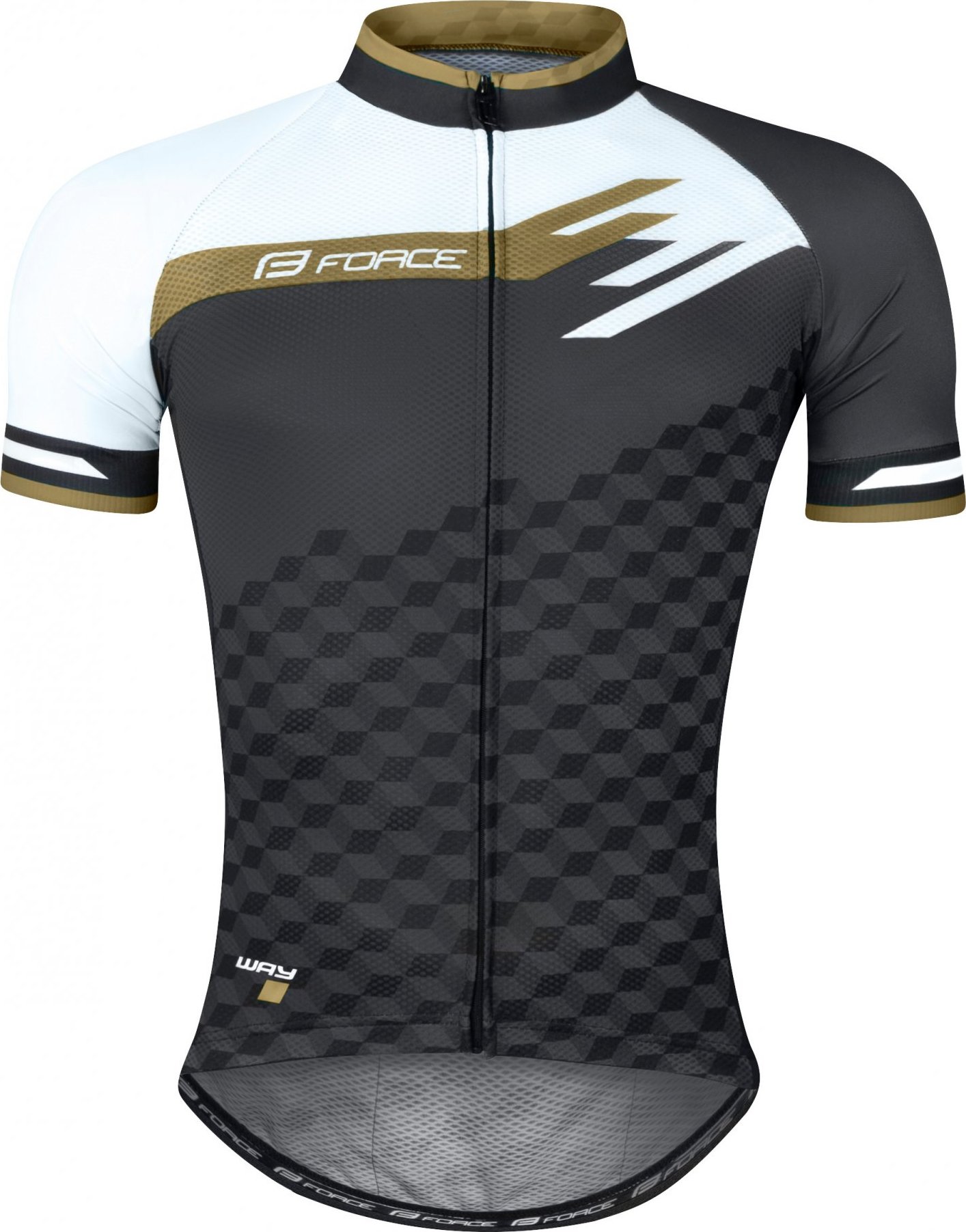 dres FORCE WAY kr. rukáv,šedo-bílo-zlatý