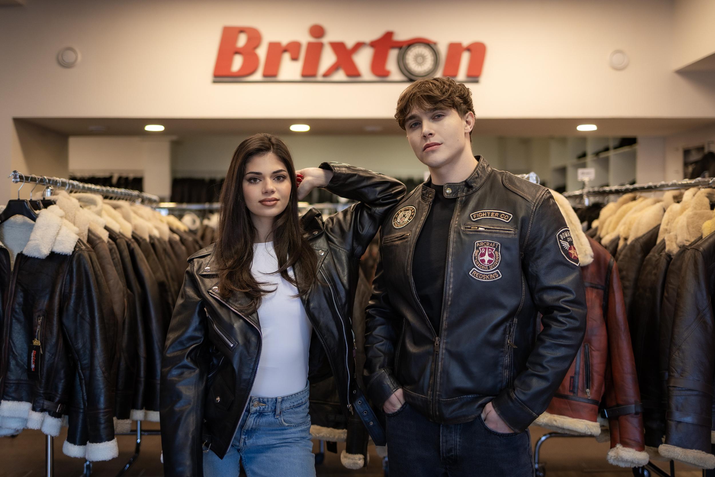 Dámská Kožená Bunda Křivák Classic Brixton Černá