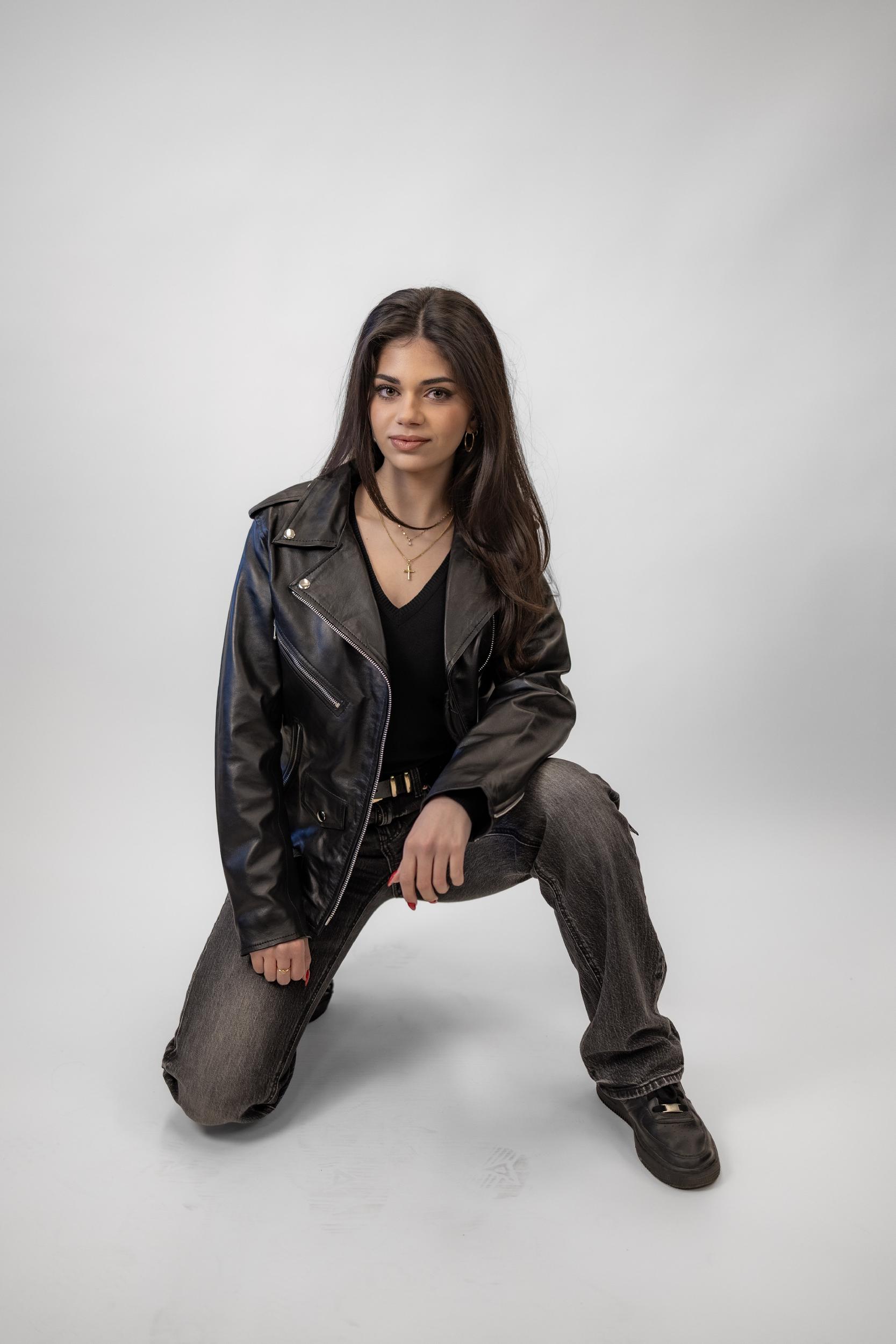 Dámská Kožená Bunda Křivák Classic Brixton Černá