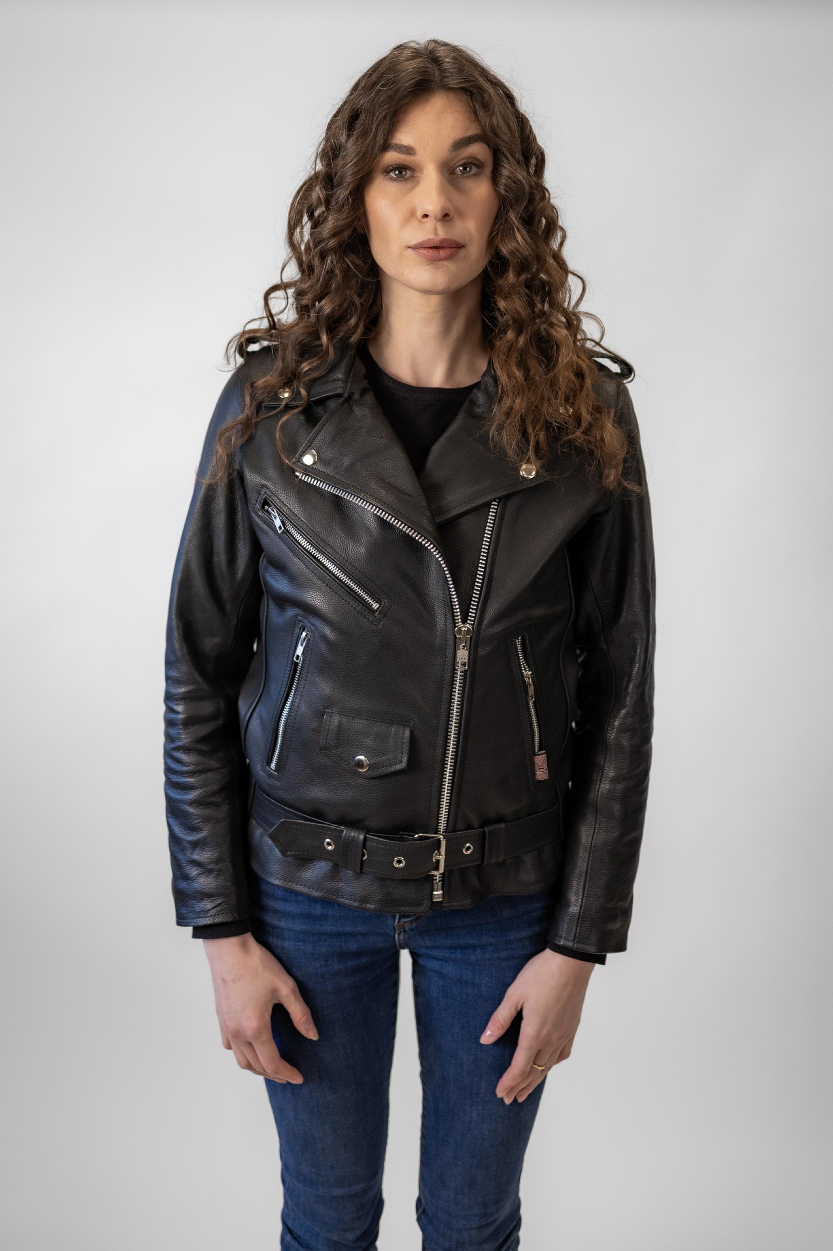 Dámská Kožená Bunda Křivák Classic Brixton Černá