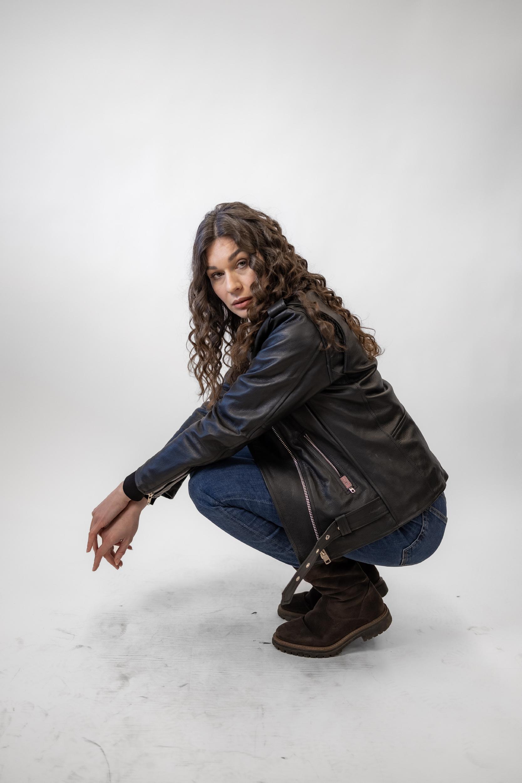 Dámská Kožená Bunda Křivák Classic Brixton Černá