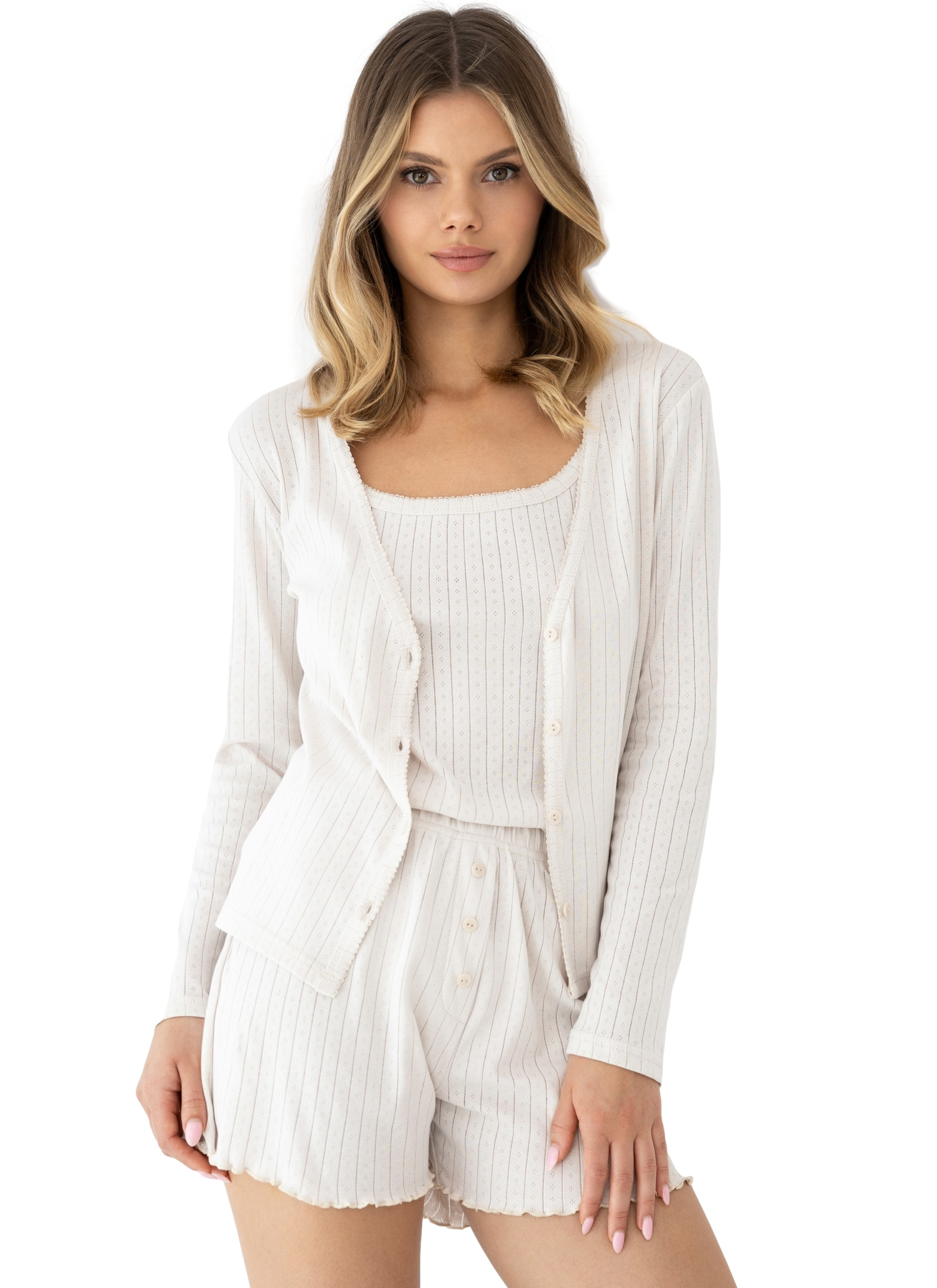 Dámské pyžamo SENSIS JAYLANI světle béžová 3PACK