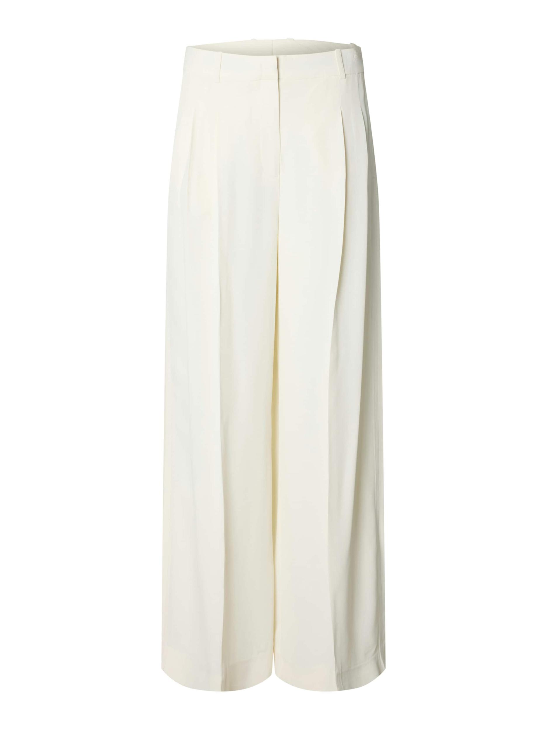 SELECTED Kalhoty se sklady v pase 'SLFELLIE' krémová