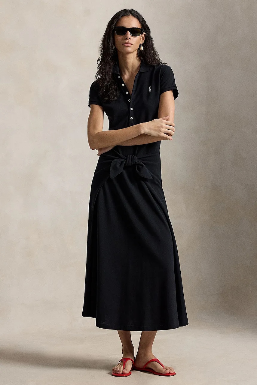 Polo Ralph Lauren rozšířené šaty bavlněné