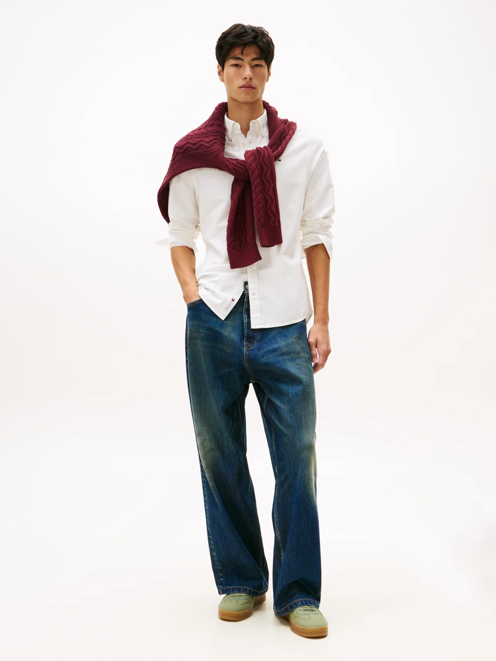 Tommy Jeans pánská bílá košile