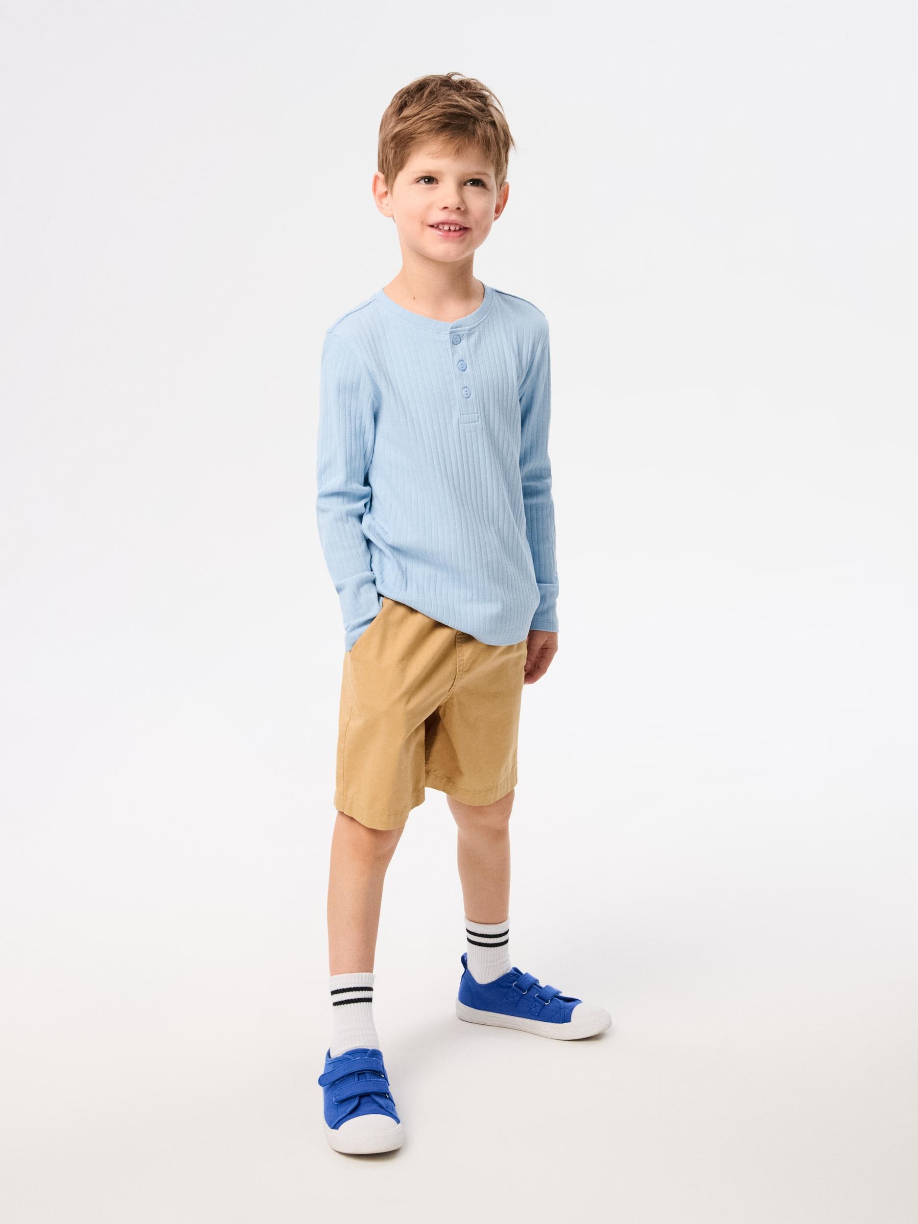 Sinsay - Bavlněné tričko s dlouhými rukávy - modrá