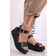 Tamaris Černé kožené platformové sandály 1-28708