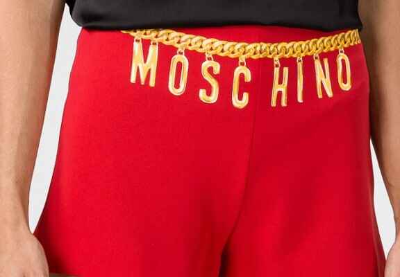 červené kalhoty moschino