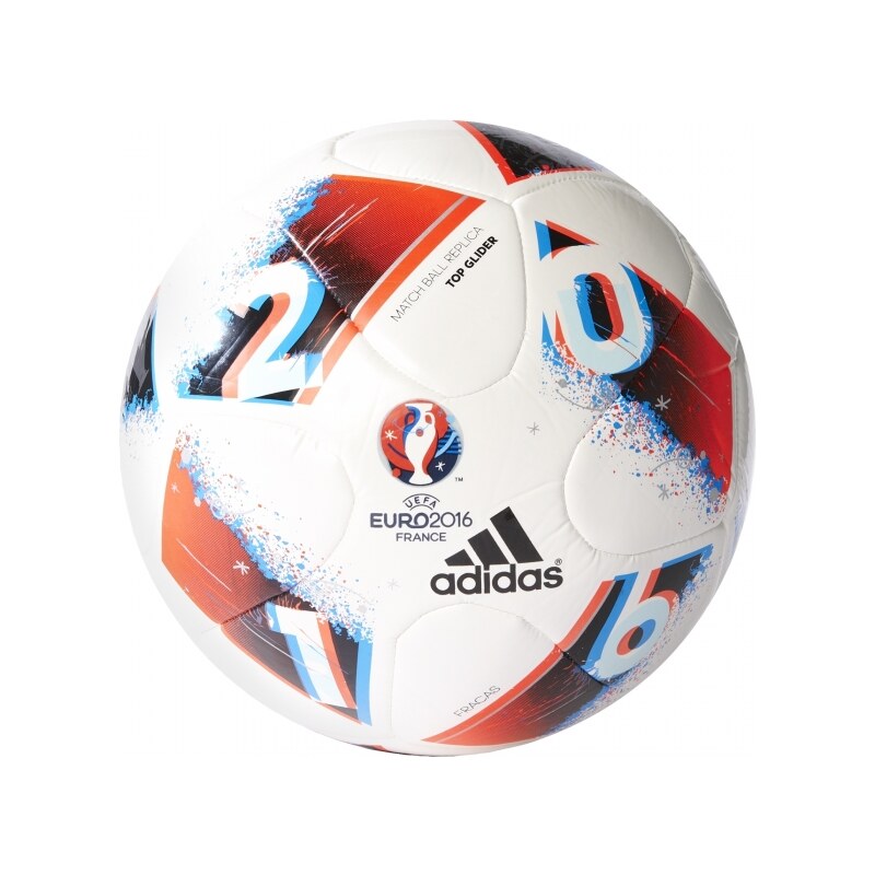 Fotbalový míč adidas Performance EURO16TOPGLI (Bílá / Modrá / Oranžová)