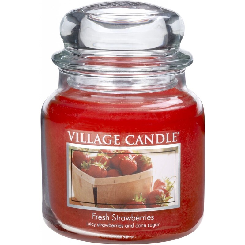 Village Candle Svíčka ve skle Fresh Strawberries - střední