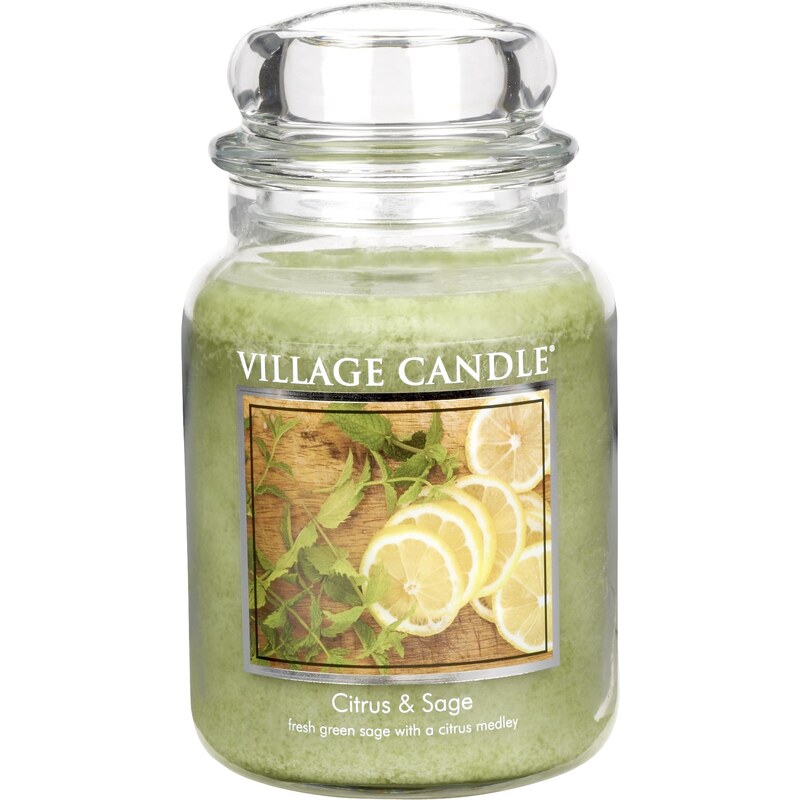 Village Candle Svíčka ve skle Citrus & Sage - velká