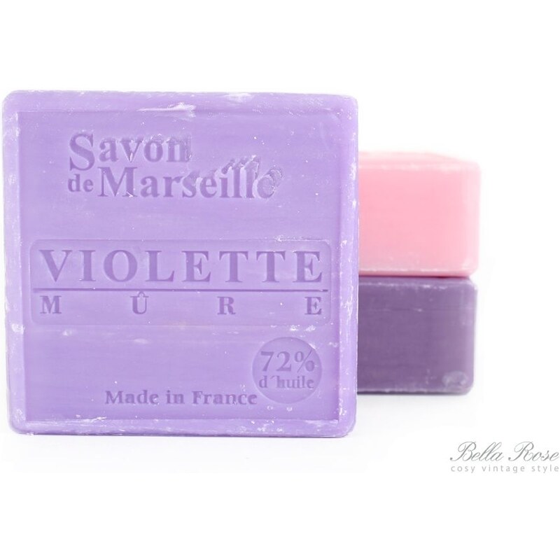 Le Chatelard Marseillské mýdlo 100 g čtverec - fialka a ostružina