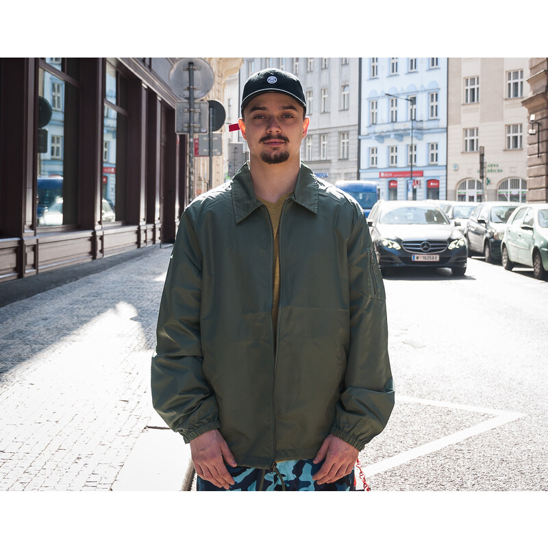 Flight Coach bunda Stussy Satin Coaches Jacket Olive