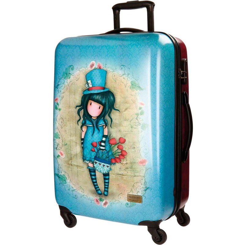 Santoro London - Cestovní kufr na kolečkách 64l - Gorjuss - The Hatter -  45x67x26 cm Modrá, vínová, béžová;Modrá, vínová, béžová - GLAMI.cz
