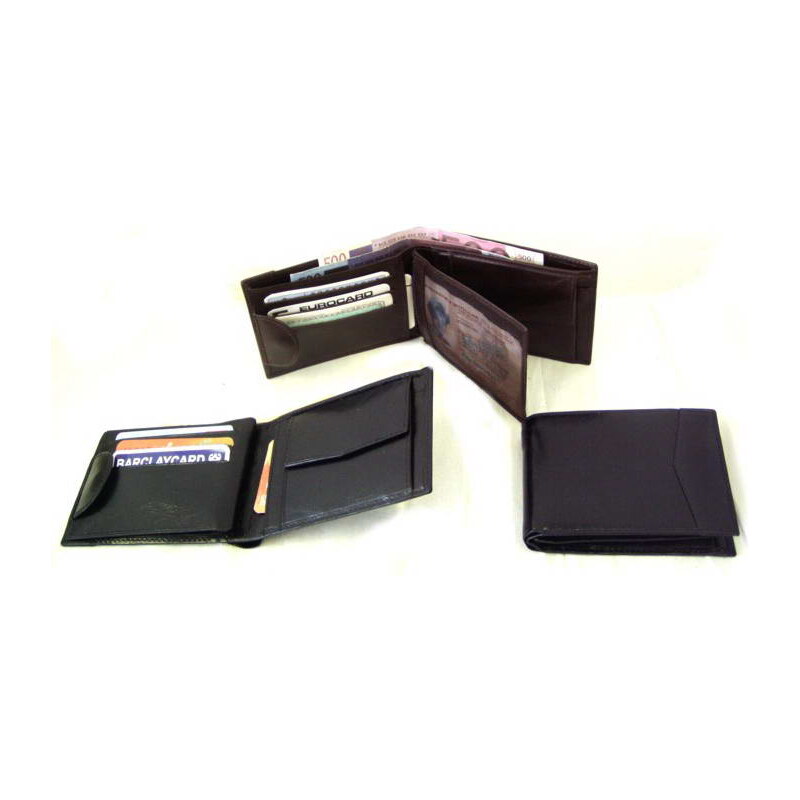 Arwel černá pánská kožená peněženka s vnitřní zápinkou