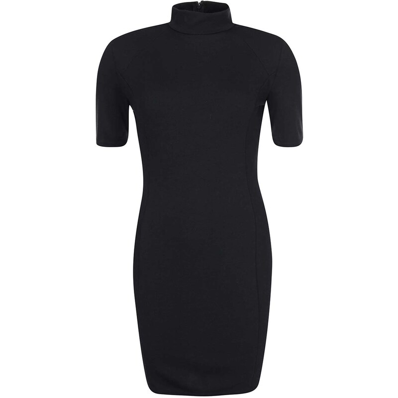 Černé přiléhavé šaty s krátkými rukávy AX Paris