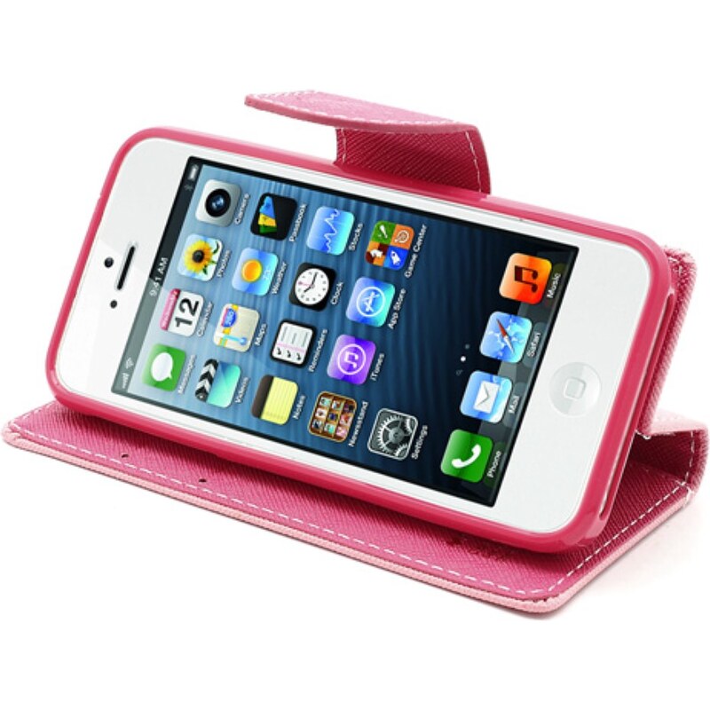 Pouzdro / kryt pro Apple iPhone 5 / 5S / SE - Mercury, Fancy Diary Pink/Hotpink