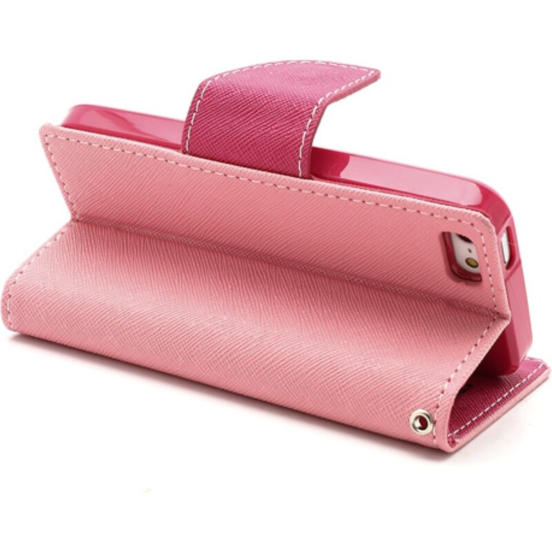 Pouzdro / kryt pro Apple iPhone 5 / 5S / SE - Mercury, Fancy Diary Pink/Hotpink