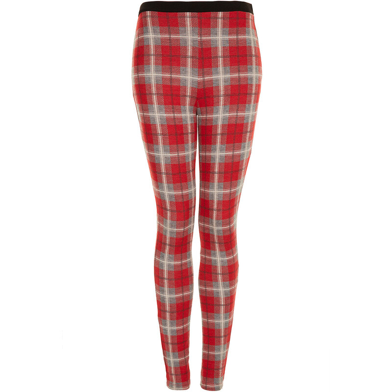 Topshop Red Check Treggings