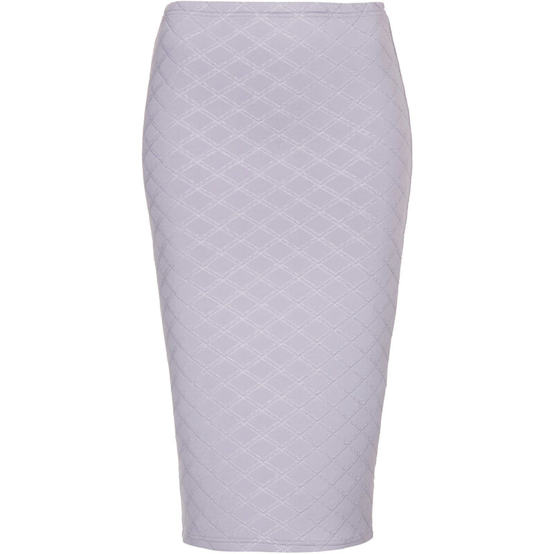 Topshop Grey Flat Quilted Tube Skirt