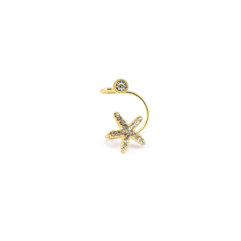 JewelsHall Náušnice na ucho - mořská hvězdice zlatá