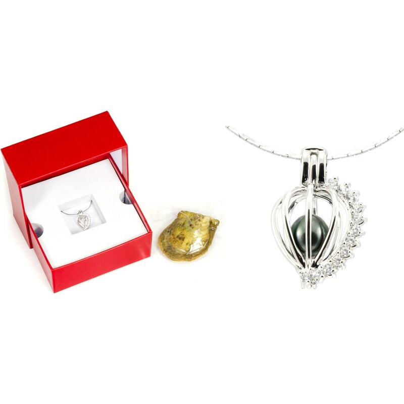 JewelsHall Perla přání - náhrdelník - klec se zirkony - stříbro 925