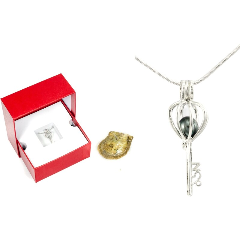 JewelsHall Perla přání - náhrdelník - klíč - postříbřeno