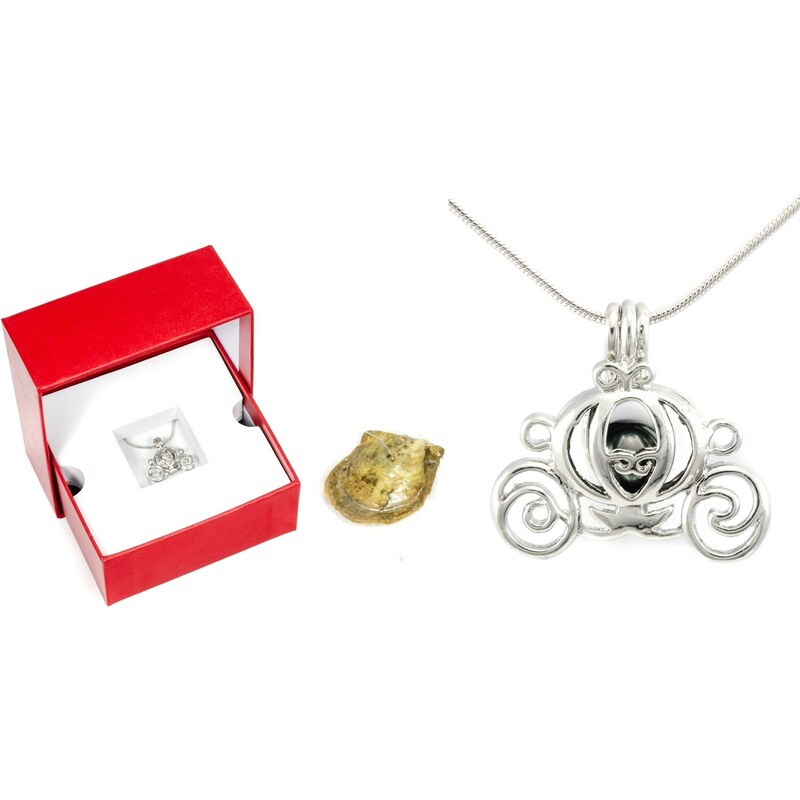 JewelsHall Perla přání - náhrdelník - kočár - postříbřeno
