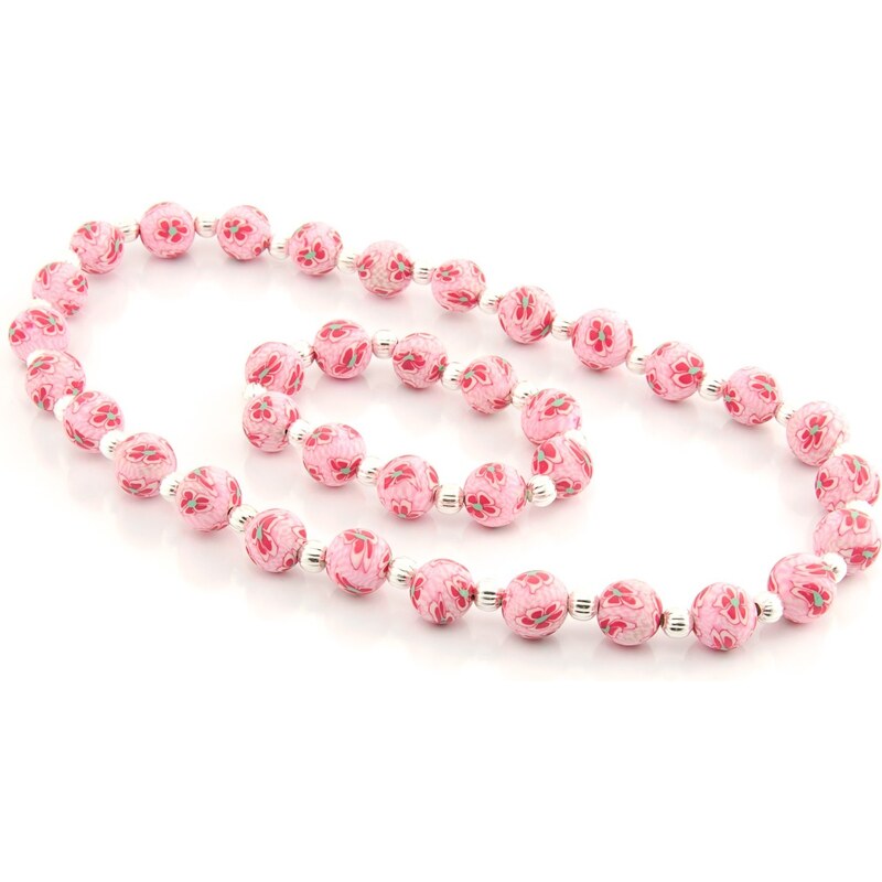 JewelsHall Dětská sada náhrdelník + náramek - fimo - světle růžová
